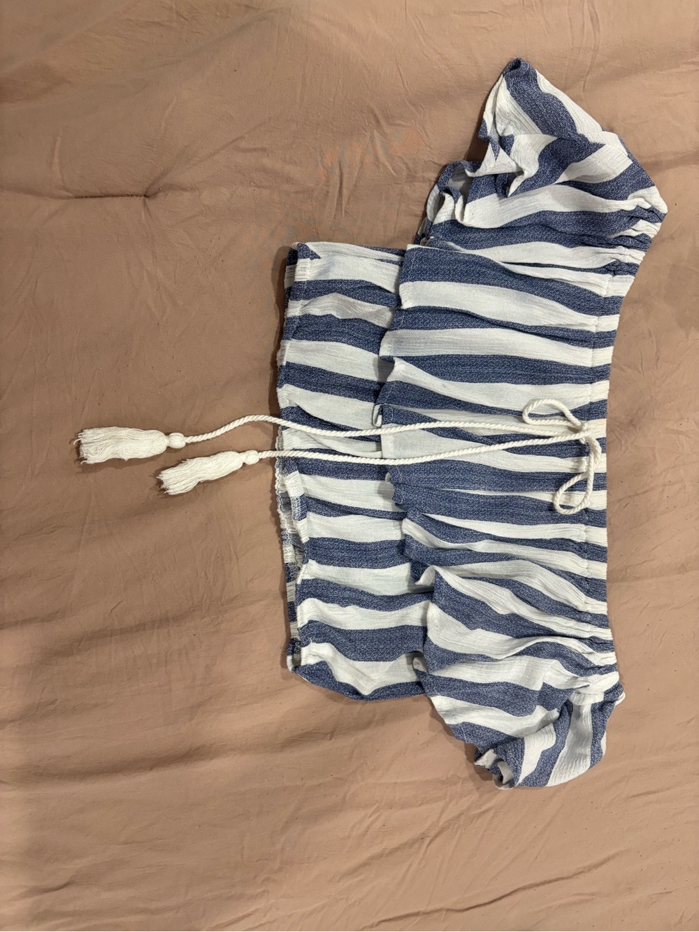 Kids Blue and White Striped One-Piece Romper